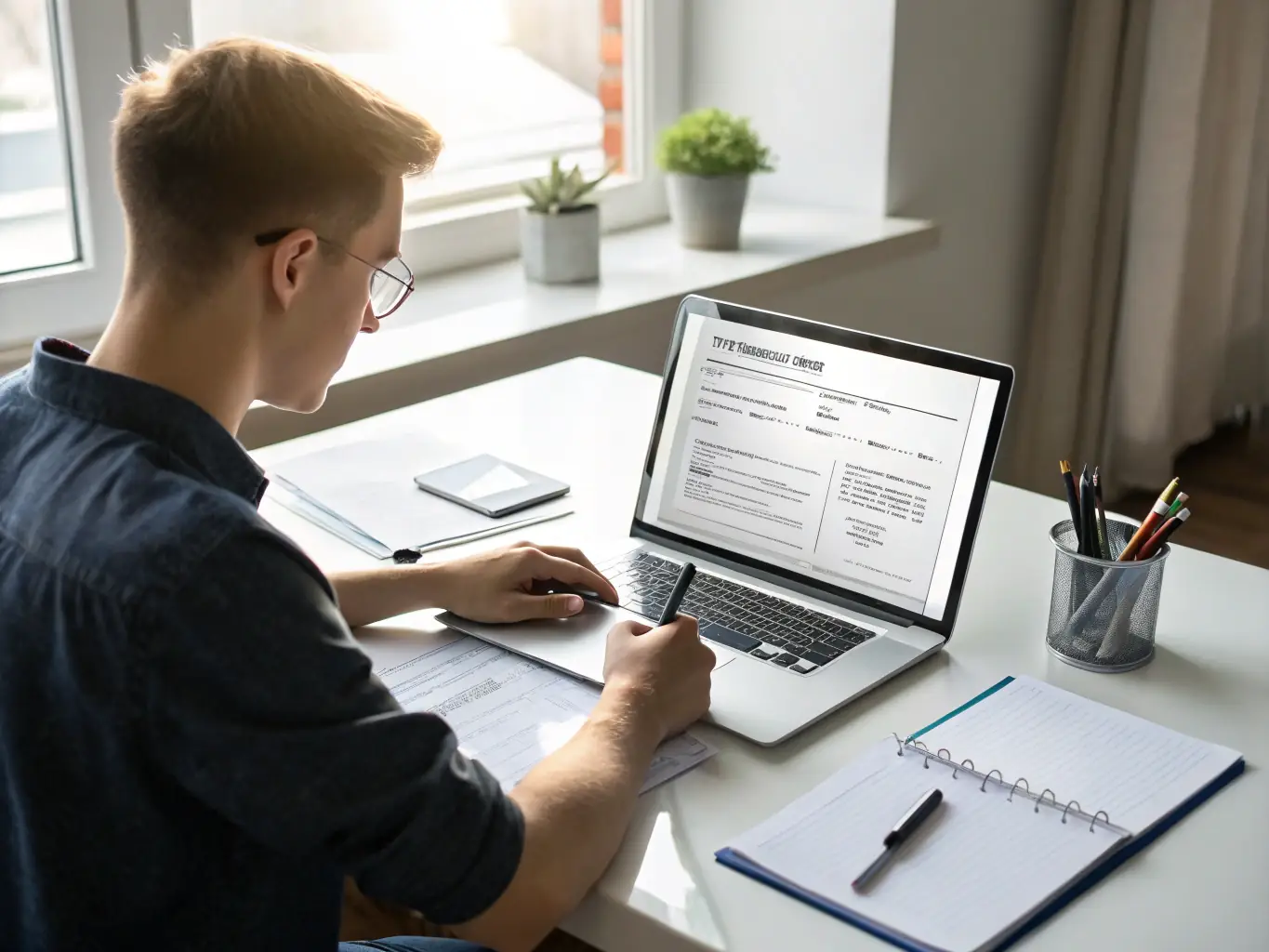 An image of an entrepreneur working on a laptop in a vibrant co-working space, representing innovation and business growth.